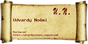 Udvardy Noémi névjegykártya