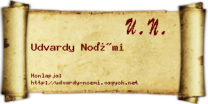 Udvardy Noémi névjegykártya